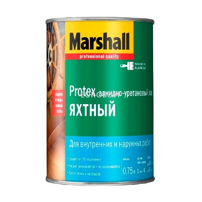Лак яхтный алкидно-уретановый Protex Yat Vernik полуматовый Бесцветный Marshall 0.75