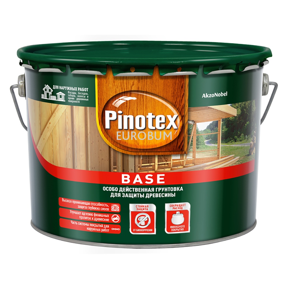 Деревозащитная грунтовка Pinotex Base наруж алкид бесцветный 2.7 л
