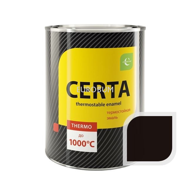 Эмаль термостойкая CERTA (аналог КО-868) антикор. 1000С черный Новочебоксарск 0.8 кг