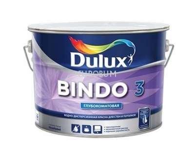 Краска для стен и потолков Bindo 3 моющ глуб/мат база BW белый Dulux    5 л